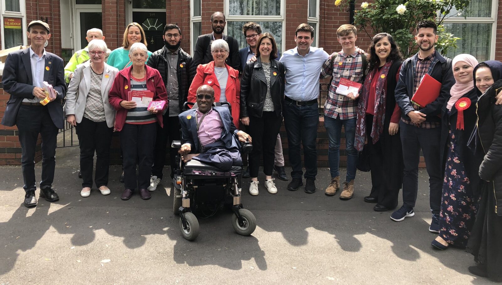 A group of Manchester Central CLP members, with Lucy Powell MP, during a busy campaigning season